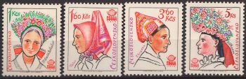 Cehoslovacia-1977-Expozitia Internationala de Timbre PRAGA 1978 (IV): Coafuri Regionale.