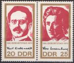1971-DDR-100 de ani de la nasterea Rosei Luxemburg si a lui Karl Liebknecht.