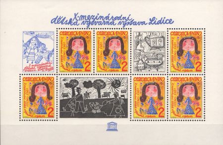 Cehoslovacia-1982-UNESCO - Expozitia Internationala de Arta pentru Copii, Lidice.