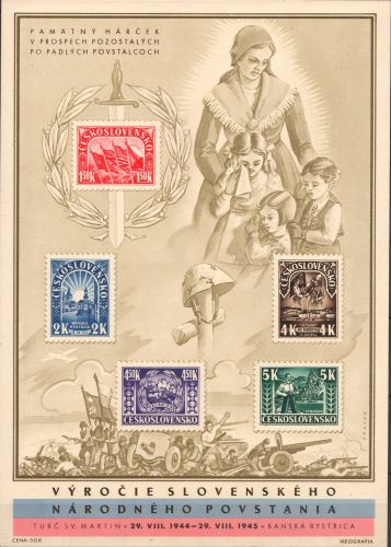 Cehoslovacia-1945-Ajutor pentru vaduvele și orfanii luptatorilor din rezistenta cazuti.